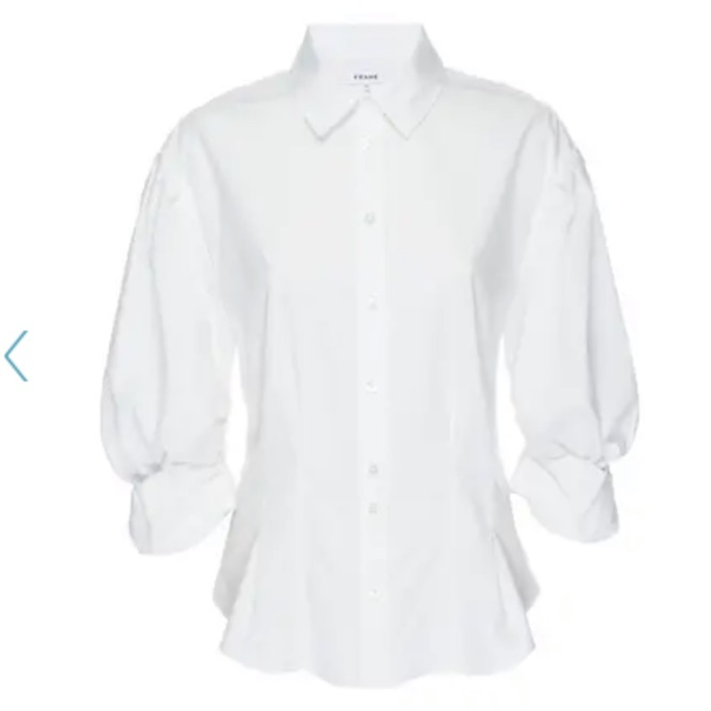 FRAME Geraldine 3/4 Sleeves Ruched Top - Picture 2 of 5